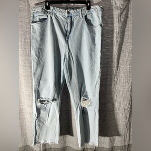 Good American high waisted straight leg jeans